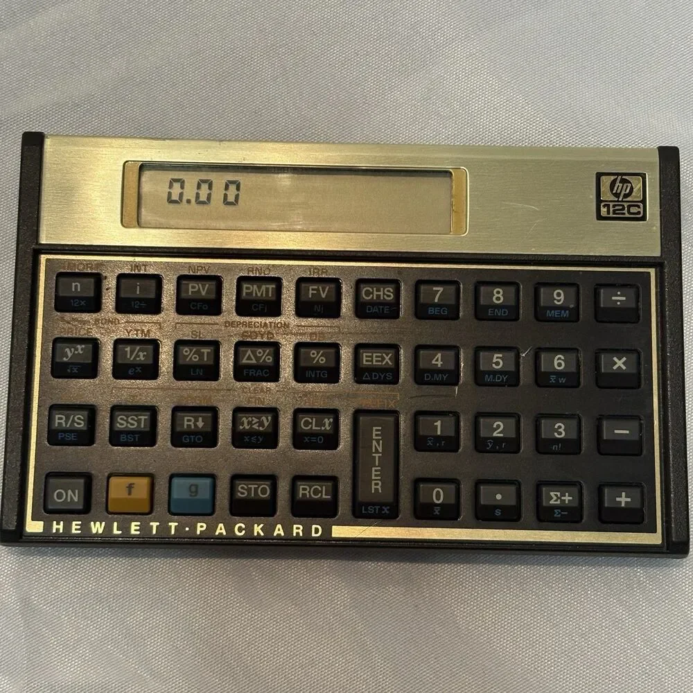 Vtg 80s Hewlett Packard HP 12C Business Financial Calculator Working